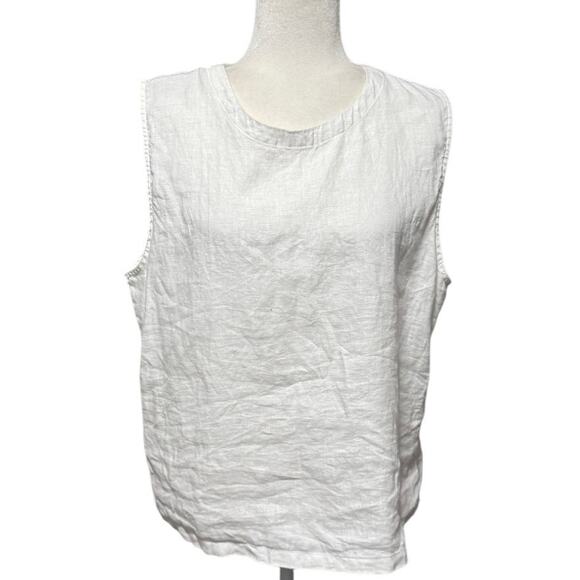 Quince 100% Linen White Sleeveless Top – Size L - Picture 1 of 6